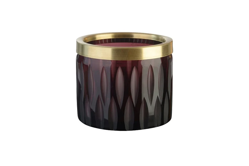 Votivkerzenhalter Glas mit Schliff Goldrand 7,5cm