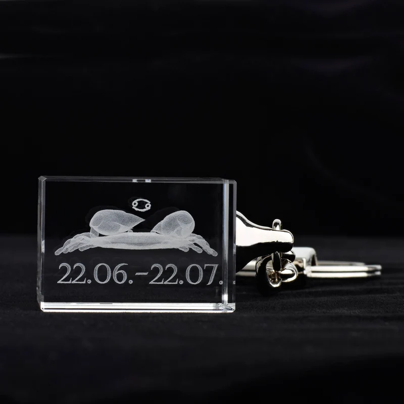 Glasschlüsselanhänger Sternzeichen Krebs 3x2cm