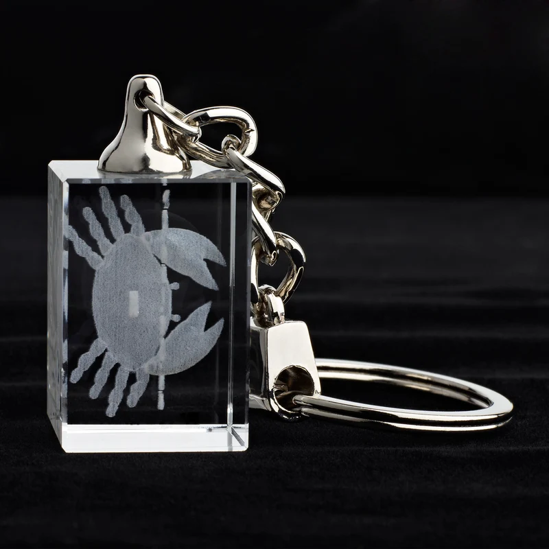 Glasschlüsselanhänger Sternzeichen Krebs 3x2cm