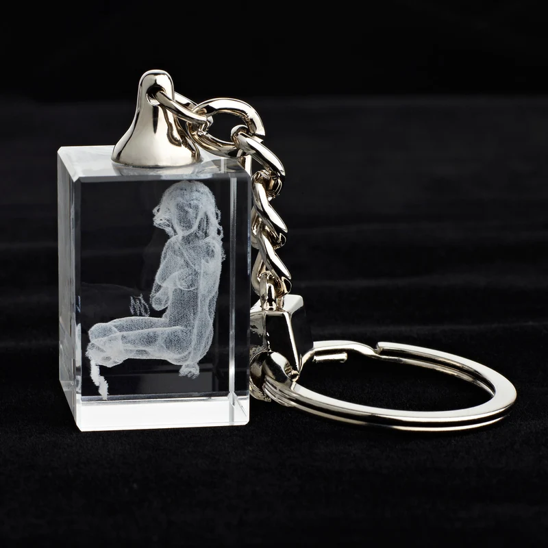 Glasschlüsselanhänger Sternzecihen Jungfrau 3x2cm