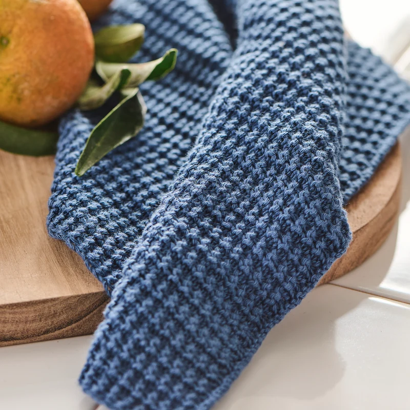 Ib Laursen Spüllappen gestrickt dunkelblau