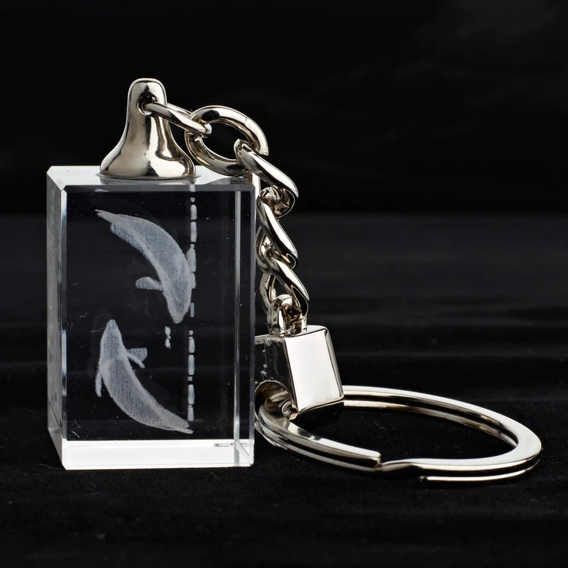 Glasschlüsselanhänger Sternzeichen Fische 3x2cm