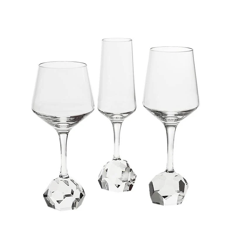 Weißweinglas Basic Diamonds 400ml, Transparent, aus Bleikristall