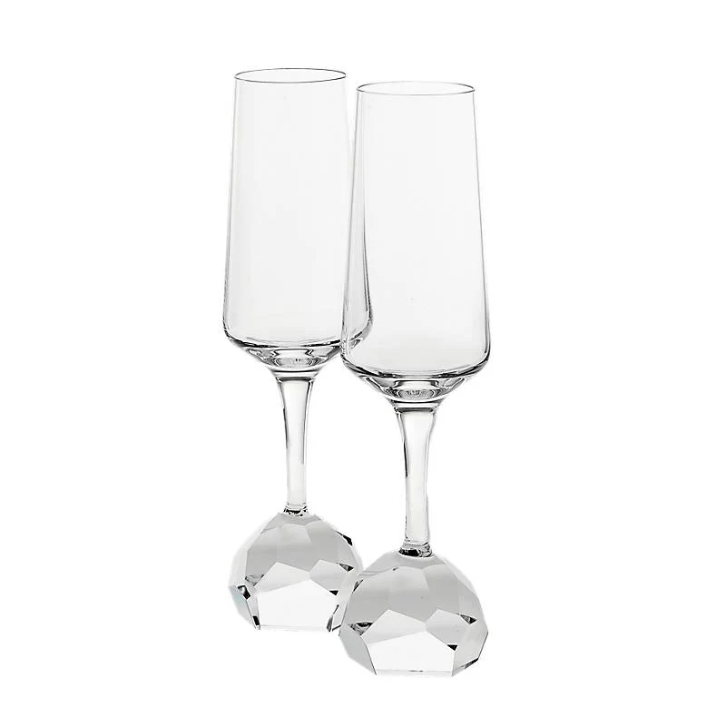 Champagnerglas Basic Diamonds 200ml, Transparent, aus Bleikristall