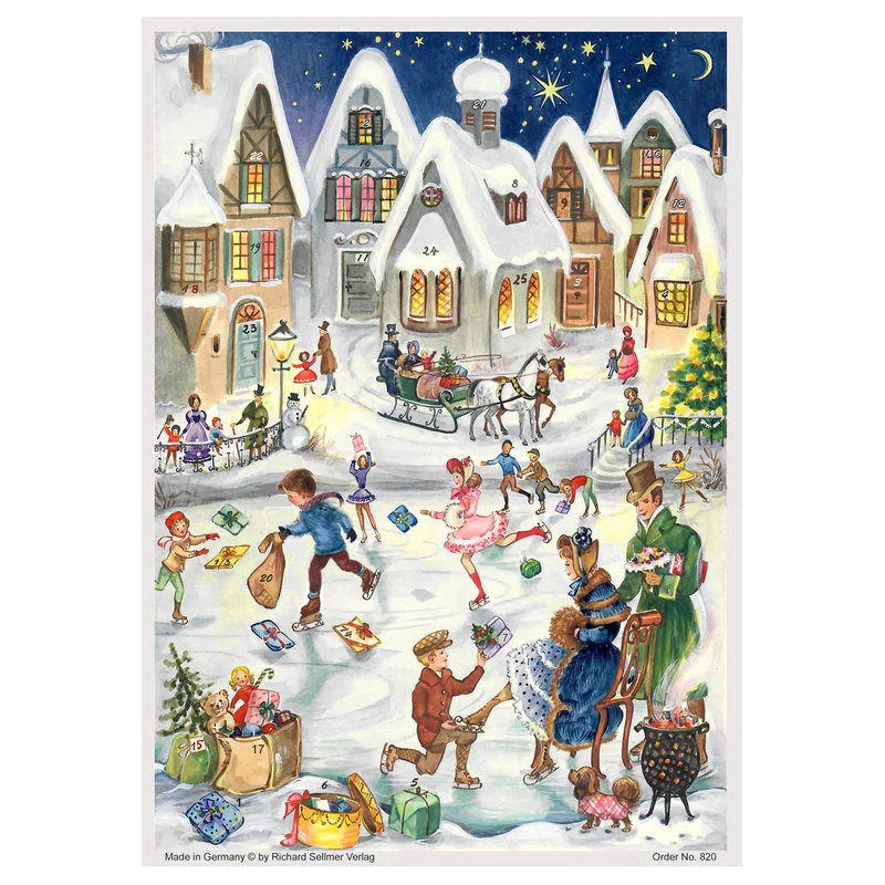 A4 advent calendar “Skating Fun in Days Gone By”