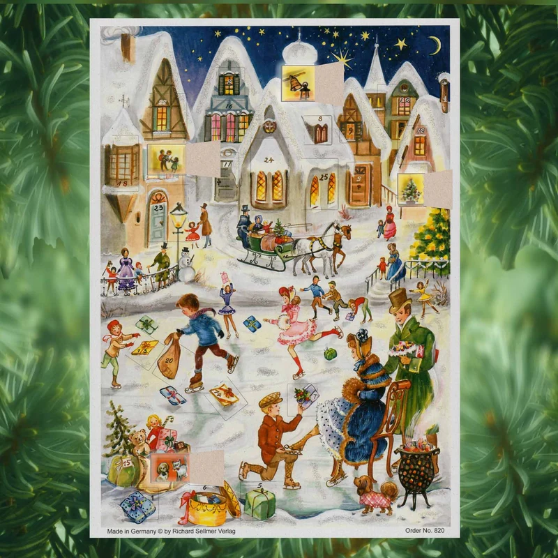 A4 advent calendar “Skating Fun in Days Gone By”