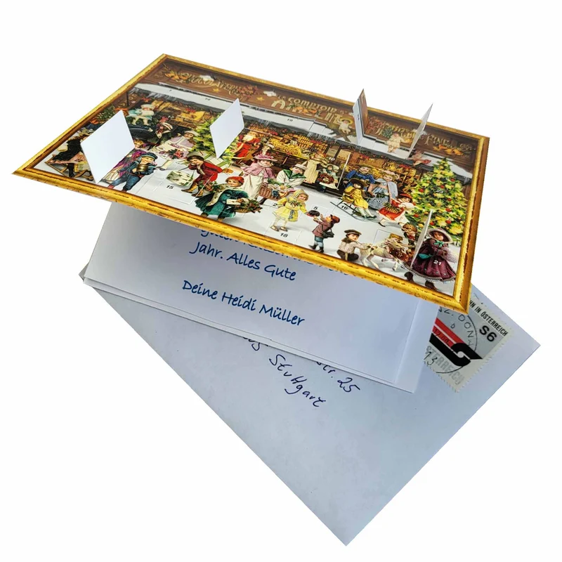 Postcard Advent calendar “Victorian Shop”