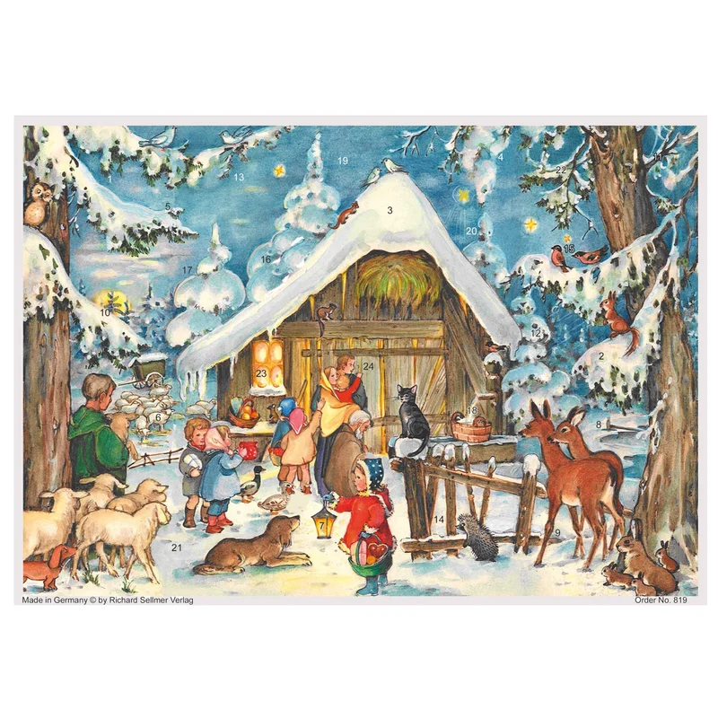 A4 advent calendar “We Are Waiting Outside the Stable”