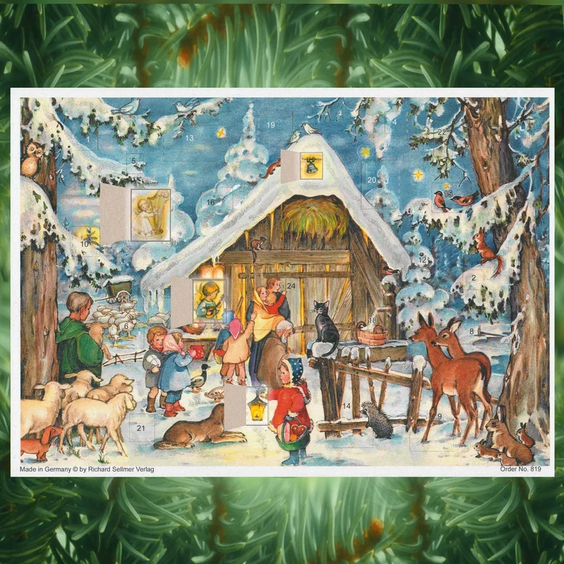 A4 advent calendar “We Are Waiting Outside the Stable”