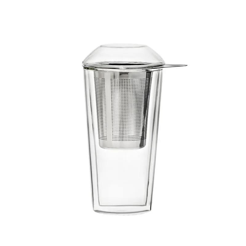 Teeglas mit Sieb und Deckel Thermo 340ml
