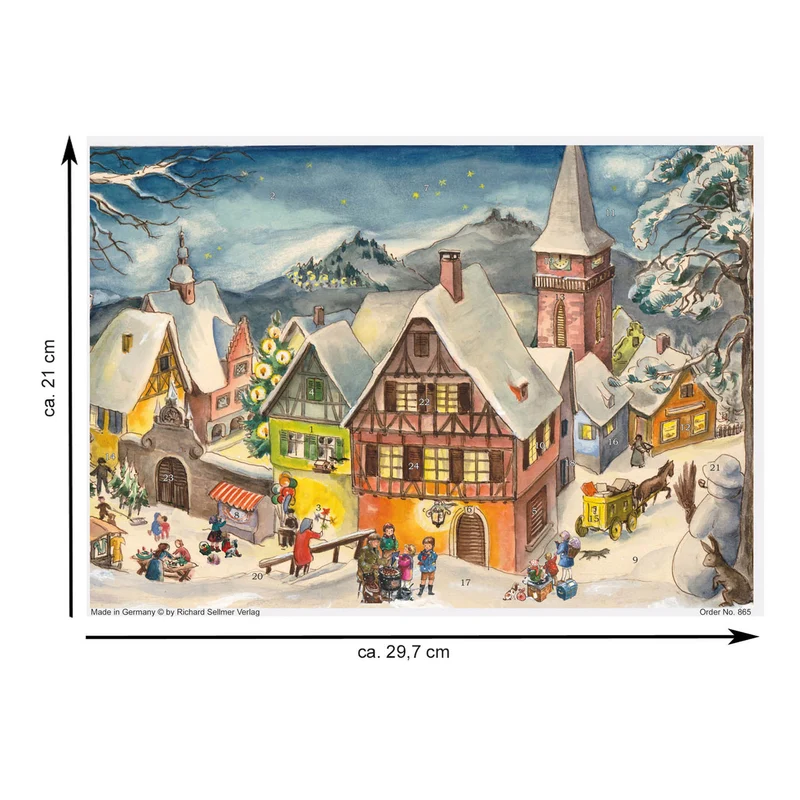 A4 advent calendar “Snowy Village”