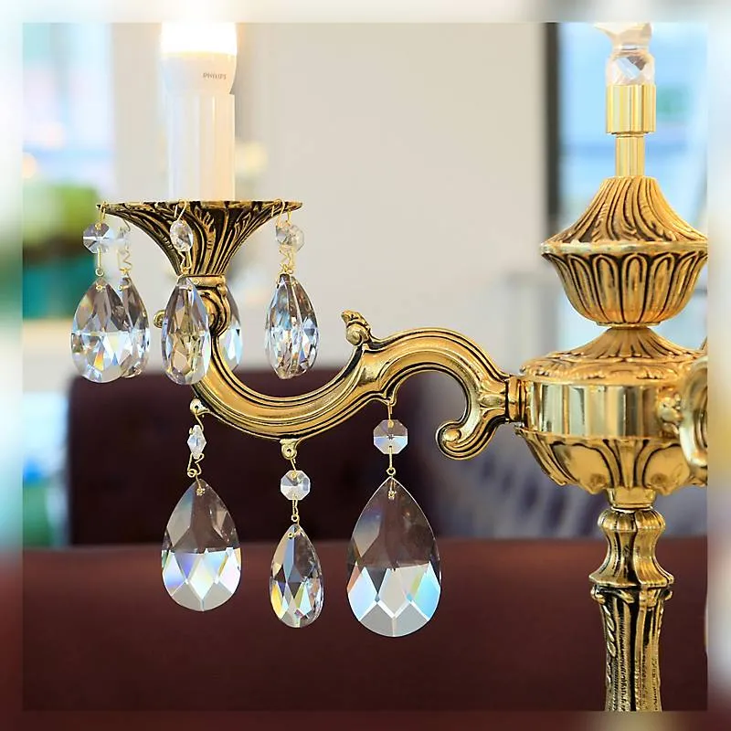 Tischleuchter Mandy Erleuchtung, Gold/Violett, aus Glas