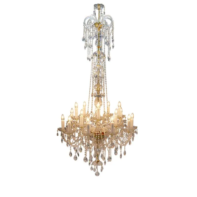 Kronleuchter Maria Theresa Erleuchtung, Gold/Transparent, aus Glas