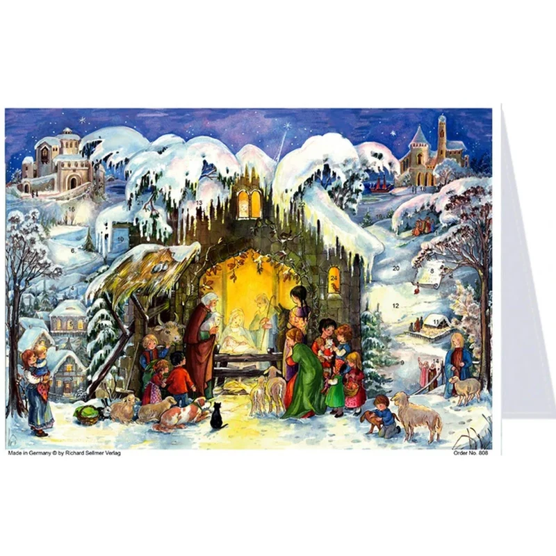 Postcard Advent calendar “Jesus Is Born”
