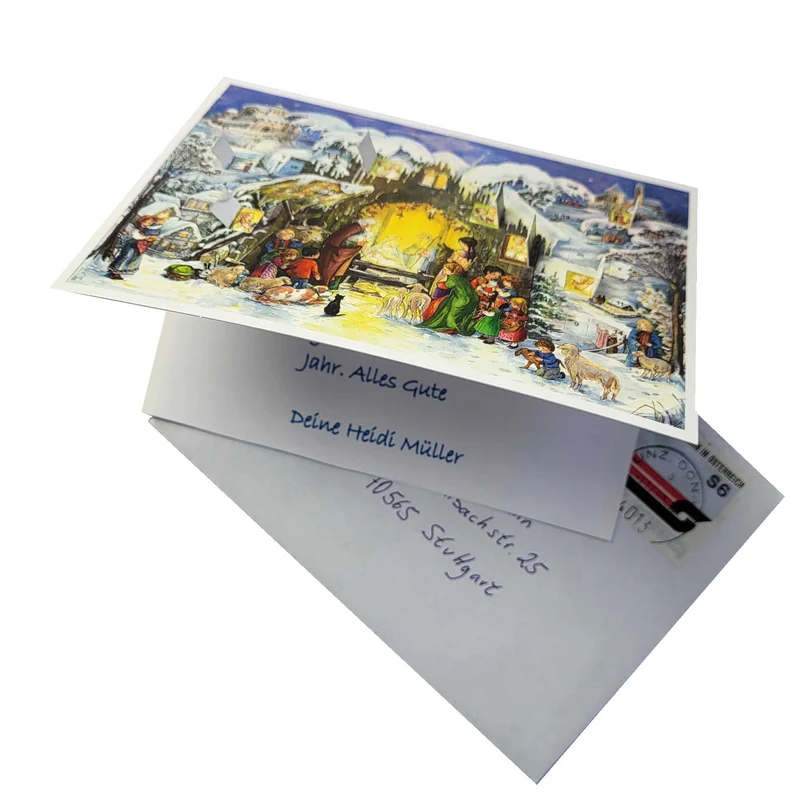 Postcard Advent calendar “Jesus Is Born”