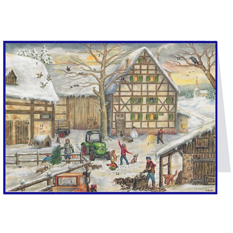 Postcard Advent calendar “Winter on the Farm”