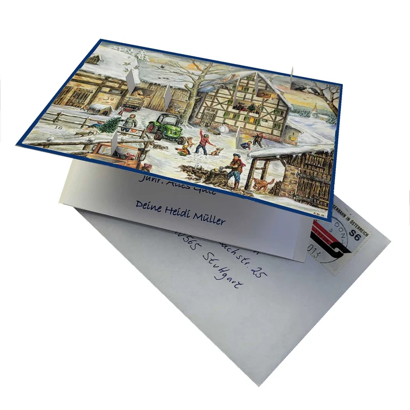 Postcard Advent calendar “Winter on the Farm”