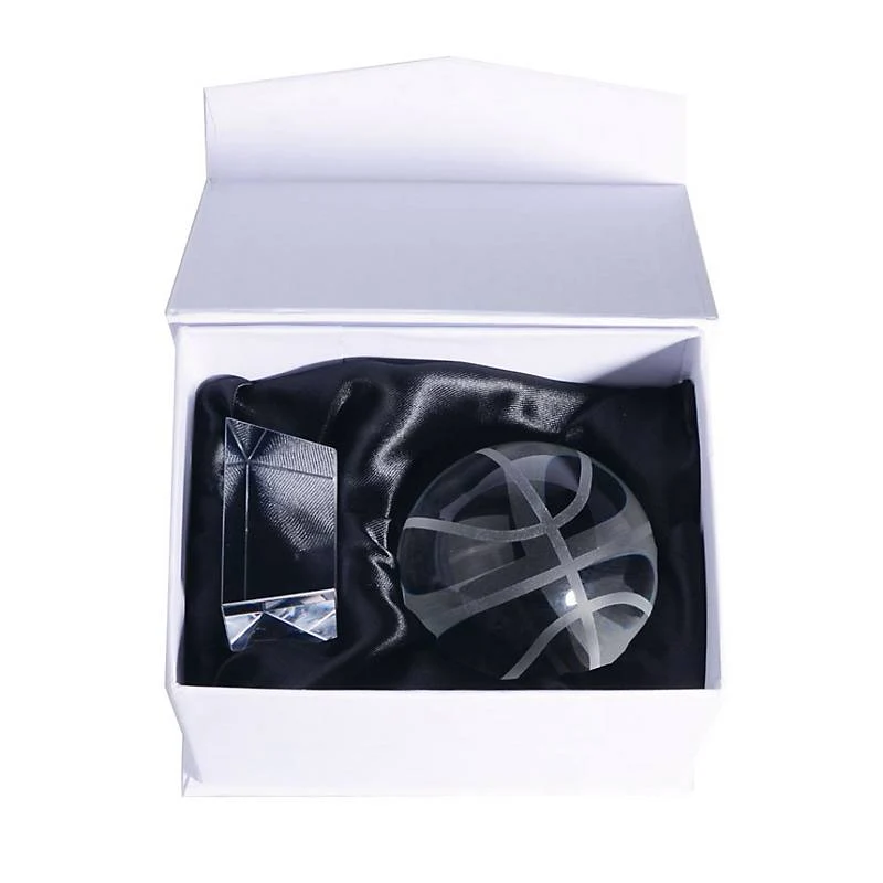 Basketball Glas Pokal 8cm inkl Glassockel und Geschenkverpackung