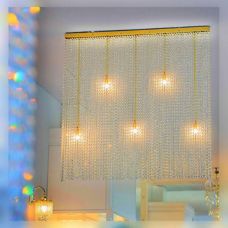 Kronleuchter Katharina Erleuchtung, Gold/Transparent, aus Glas