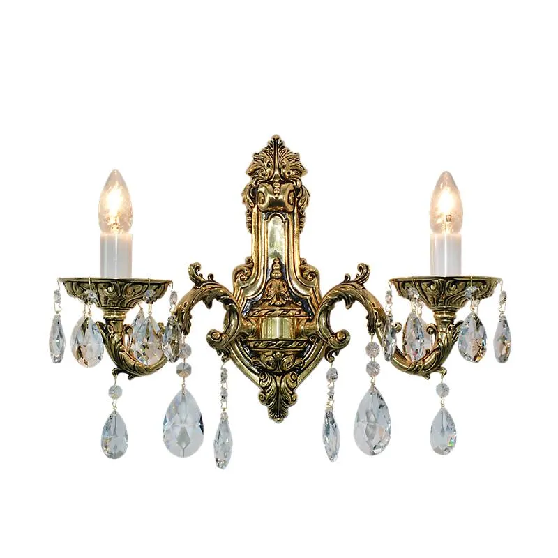 Wandleuchter Leana Erleuchtung, Gold/Transparent, aus Glas