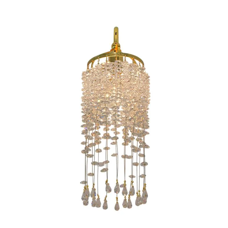 Wandleuchter Emilia Erleuchtung, Gold/Transparent, aus Glas