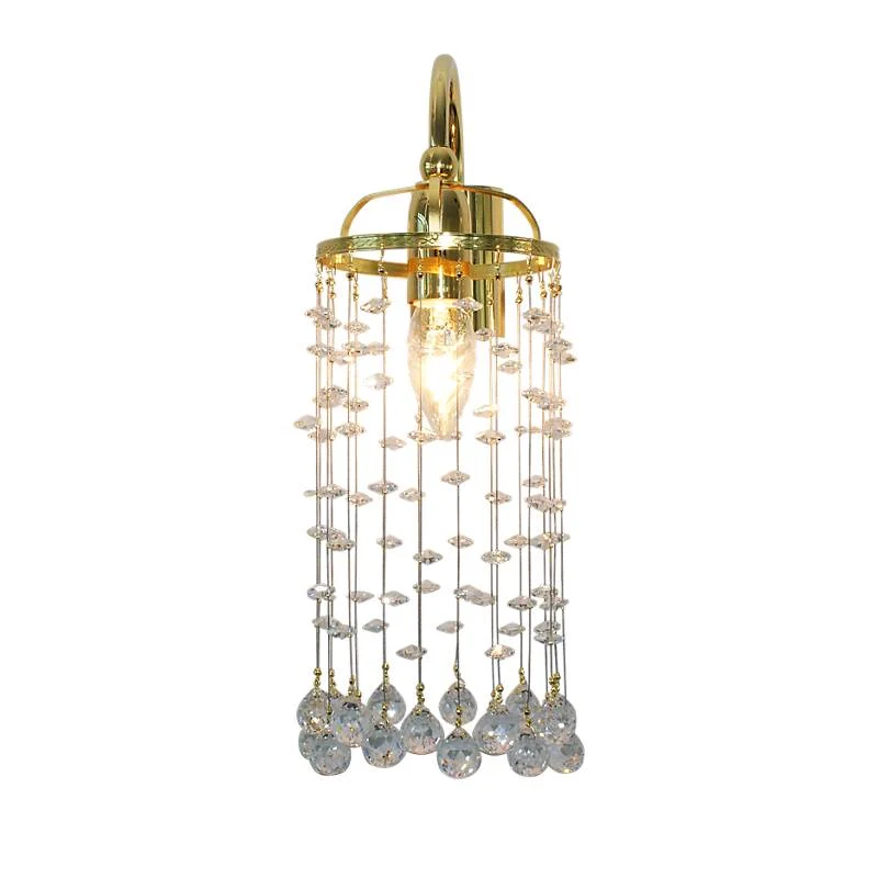 Wandleuchter Tialda Erleuchtung, Gold/Transparent, aus Glas