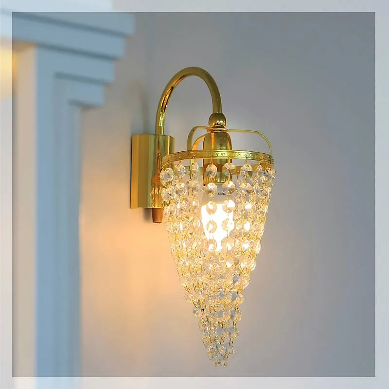 Wandleuchter Olivia Erleuchtung, Gold/Transparent, aus Glas