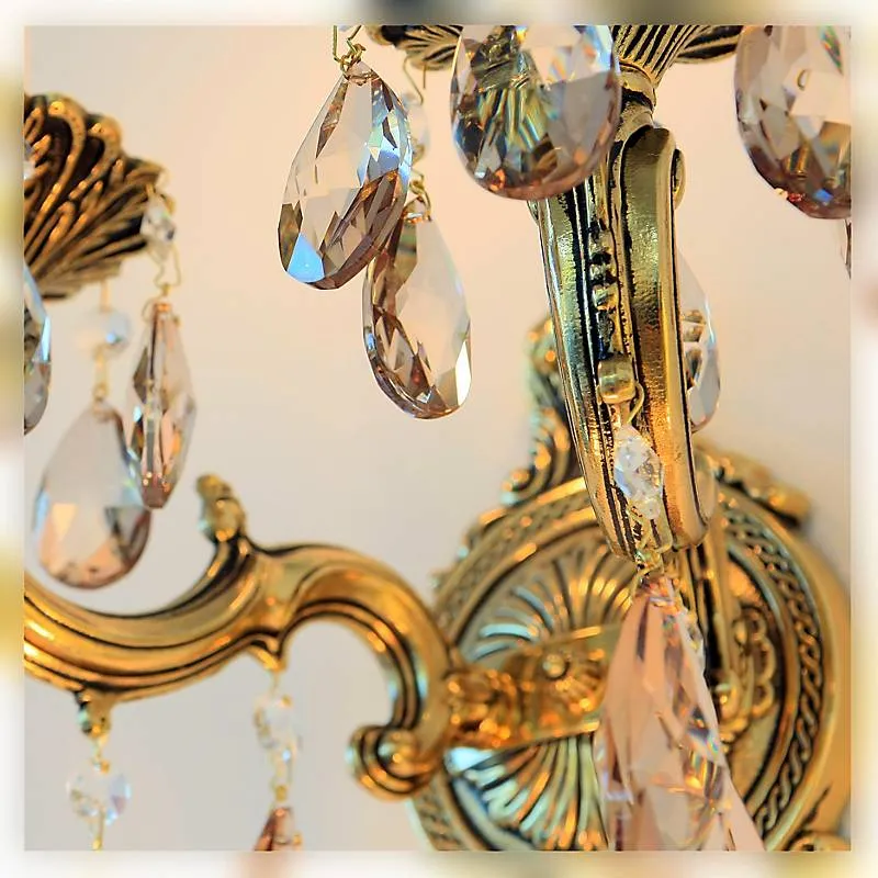 Wandleuchter Laura bronze Erleuchtung, Bronze/Gold, aus Glas