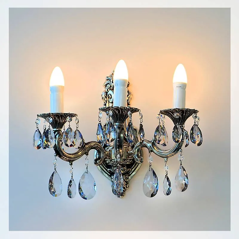 Wandleuchter Laura silver Erleuchtung, Grau/Bronze/Gold, aus Glas