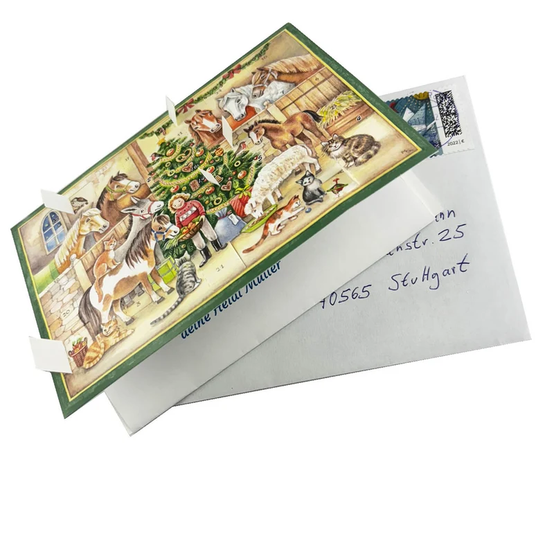 Postcard advent calendar “In the Stable”