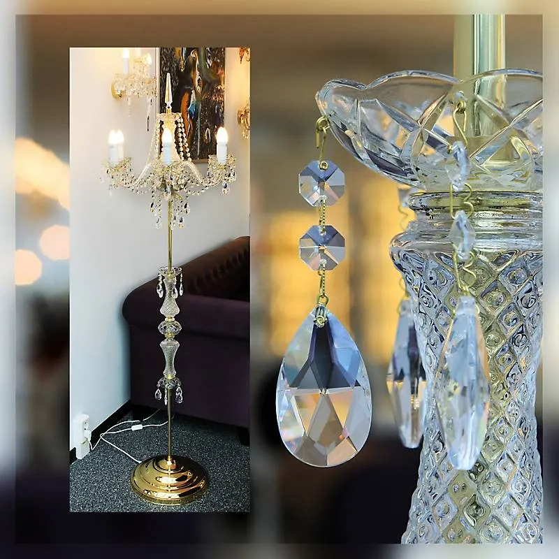 Standleuchter Michele Erleuchtung, Gold/Transparent, aus Glas
