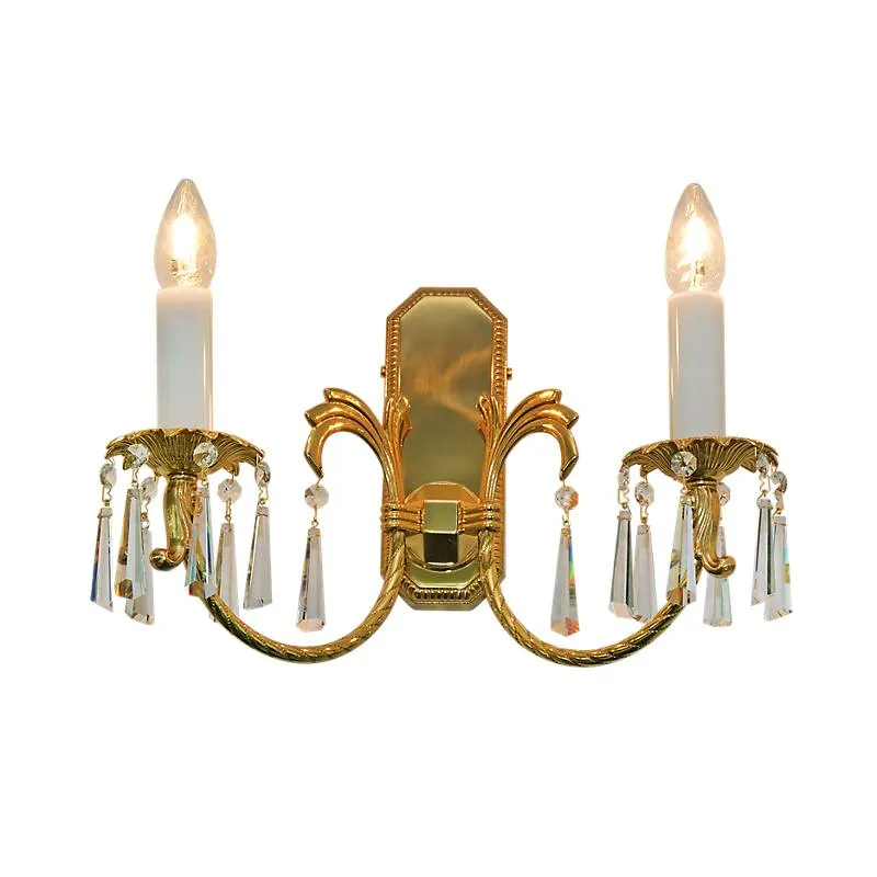 Wandleuchter Julia Erleuchtung, Gold/Transparent, aus Glas