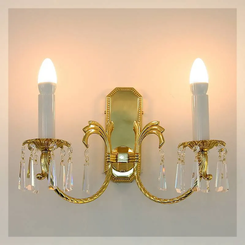 Wandleuchter Julia Erleuchtung, Gold/Transparent, aus Glas