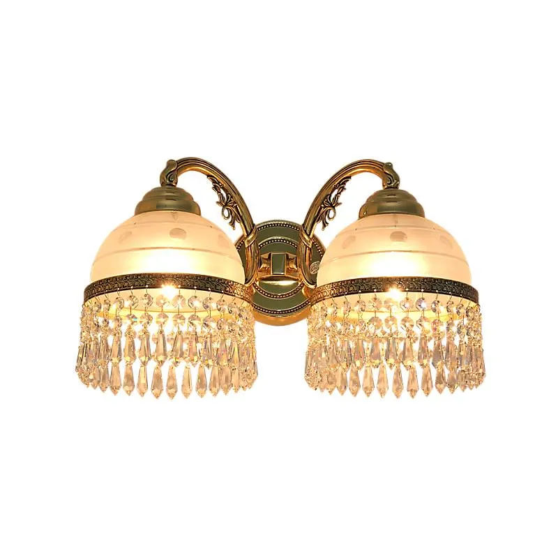 Wandleuchter Cordelia Erleuchtung, Gold/Transparent, aus Glas