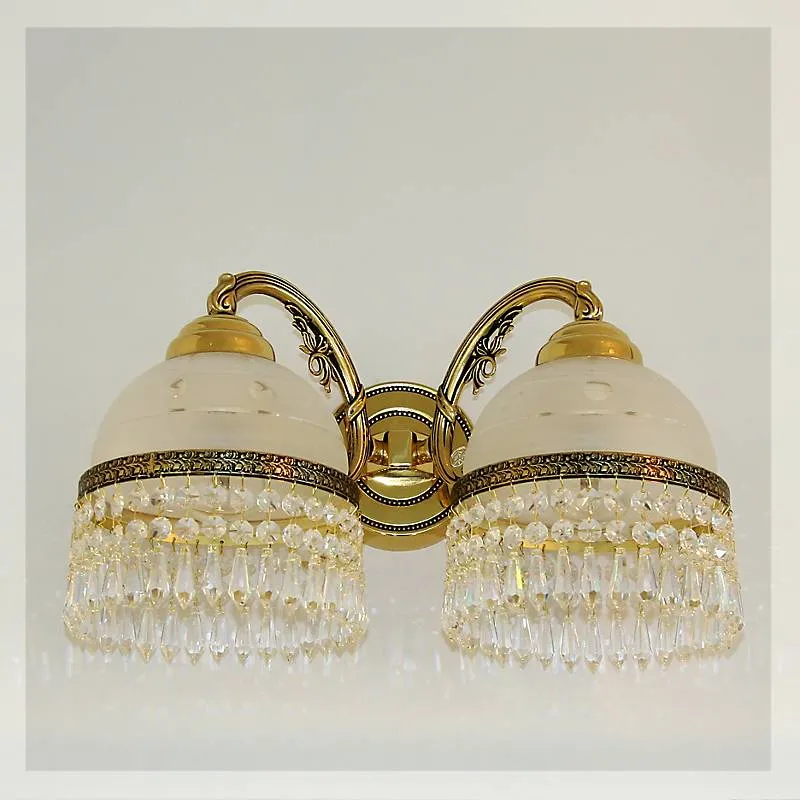 Wandleuchter Cordelia Erleuchtung, Gold/Transparent, aus Glas