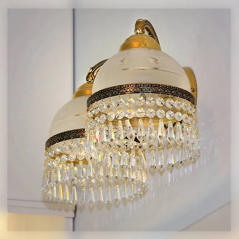 Wandleuchter Cordelia Erleuchtung, Gold/Transparent, aus Glas