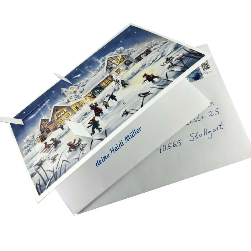 Postcard advent calendar “Skating Fun”