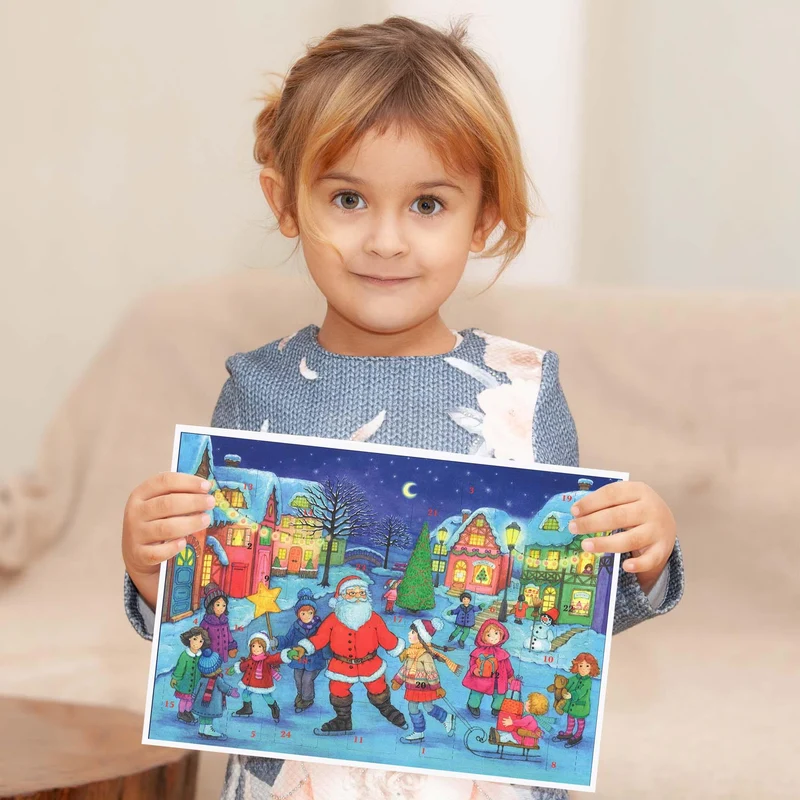 A4 Advent calendar “Ice Skating with Santa Claus”