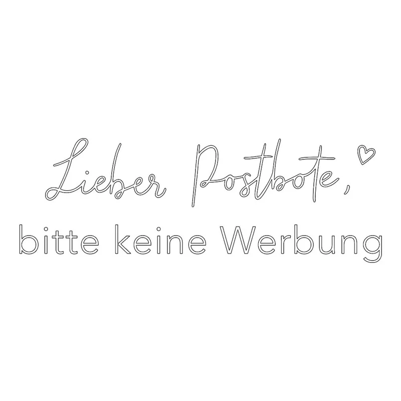 Eulenschnitt Wandsticker Bitte keine Werbung weiß