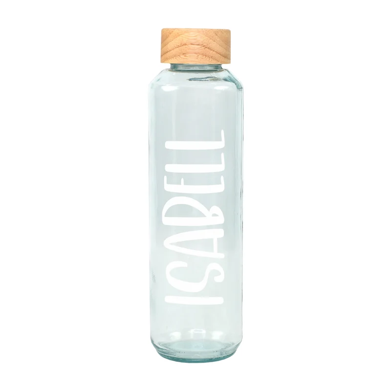 Trinkflasche aus Glas mit Name personalisiert | Nachhaltige Flasche als Geschenk für Sport & Freizeit