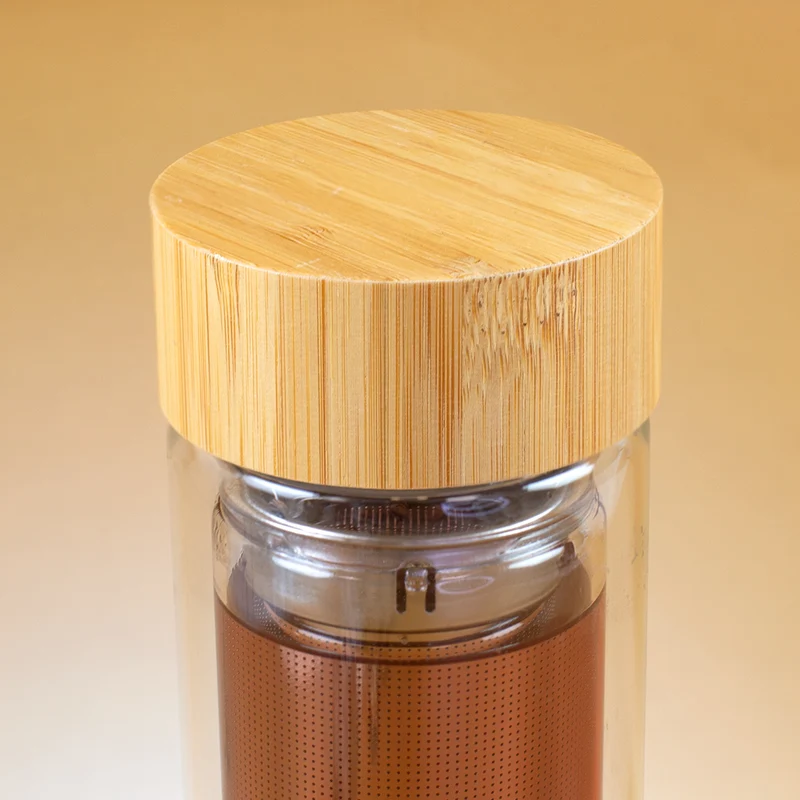 Personalisierbare Glasflasche doppelwandig mit Teesieb | 400 ml Teeflasche mit Name | Teerapie