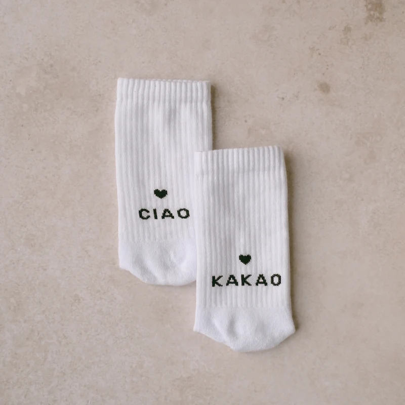 Eulenschnitt Socken Ciao Kakao Größe 43-46 weiß