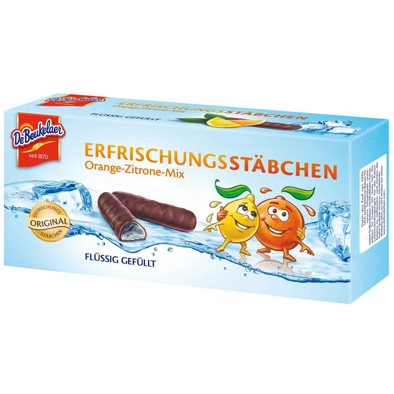 DeBeukelaer Erfrischungsstäbchen Orange-Zitrone-Mix 75g