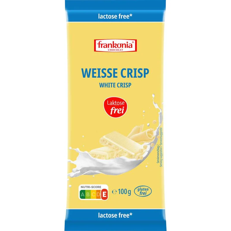 Frankonia Weisse Crisp Schokolade laktosefrei und glutenfrei 100g