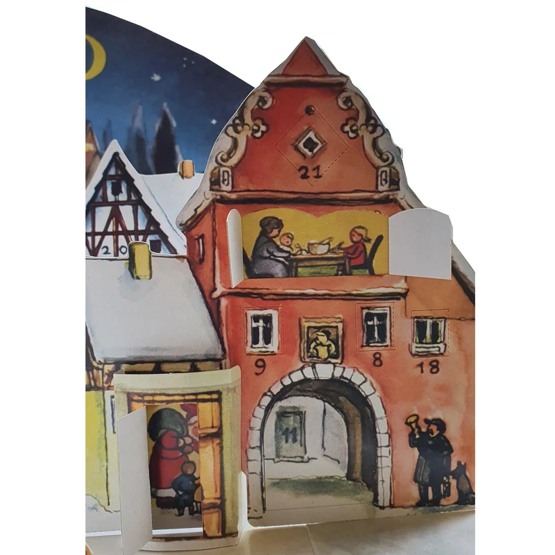 Standing Advent calendar “Little Town in the Moonlight”