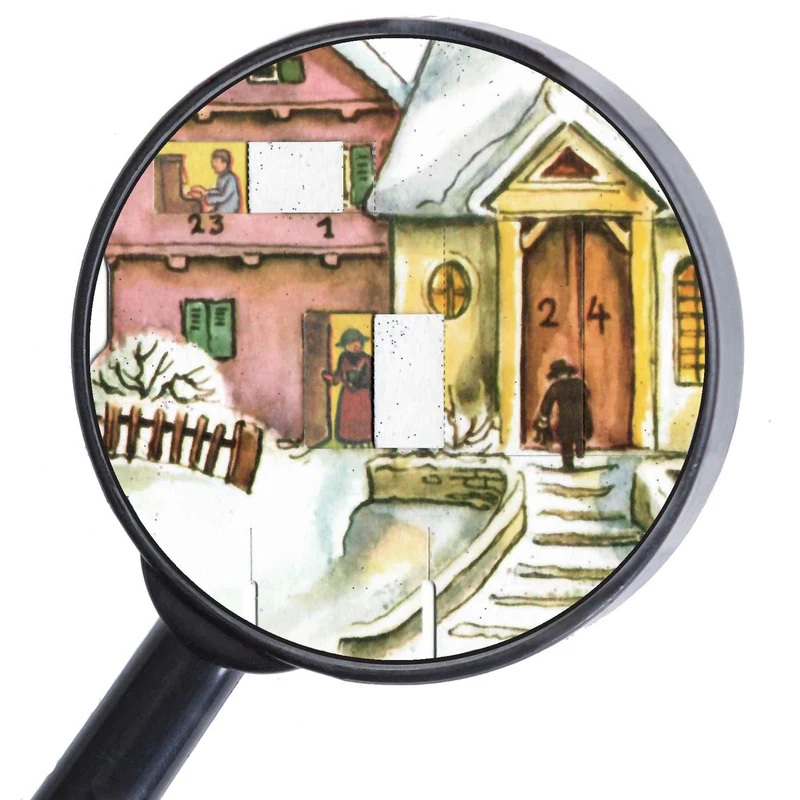 Standing Advent calendar “Little Town in the Moonlight”