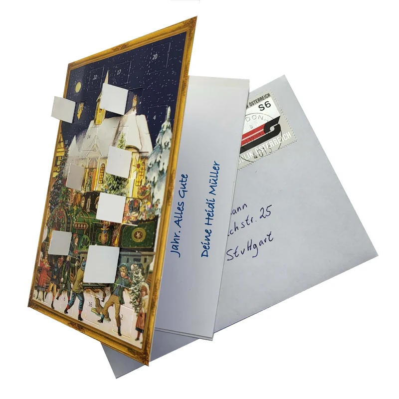 Postcard Advent calendar “Christmas Train”