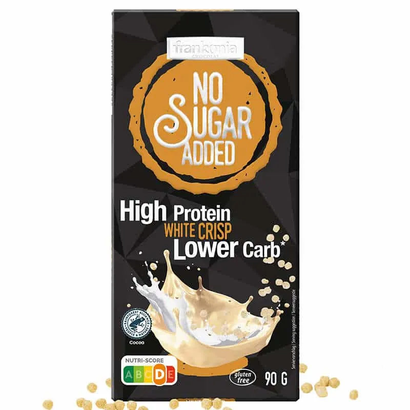 Frankonia No Sugar Added High Protein White Crisp Schokolade 90g