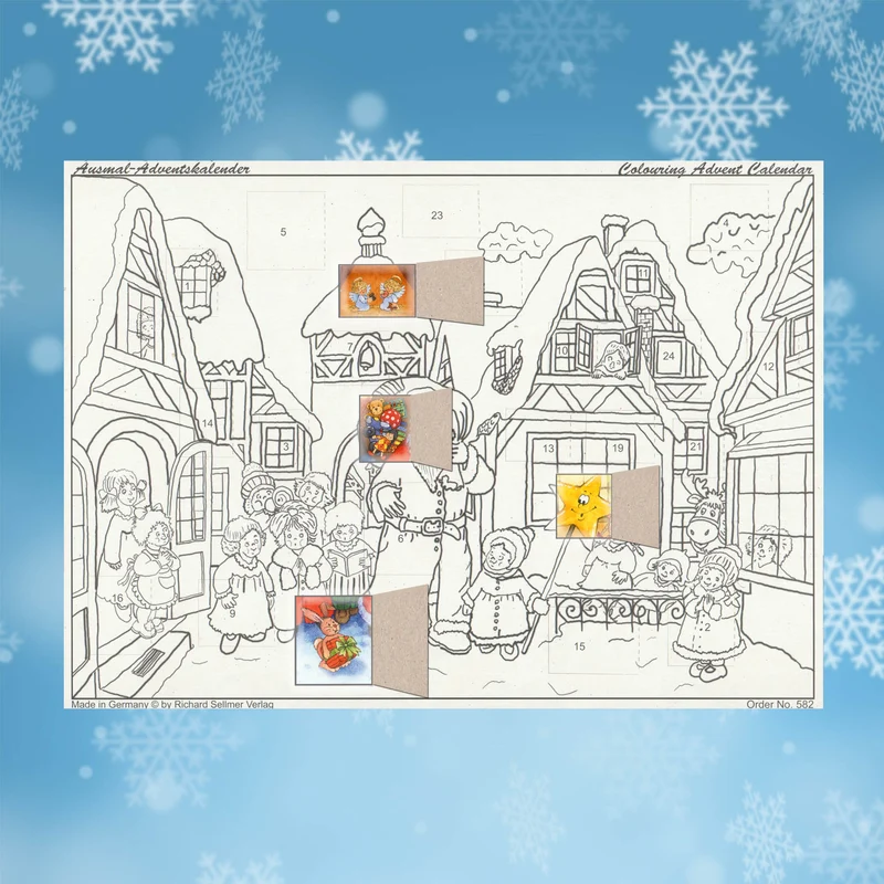 Coloring Advent calendar “Santa Claus Is Coming to Town”
