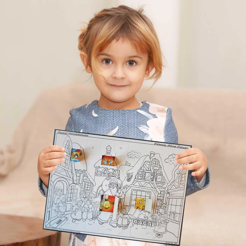 Coloring Advent calendar “Santa Claus Is Coming to Town”